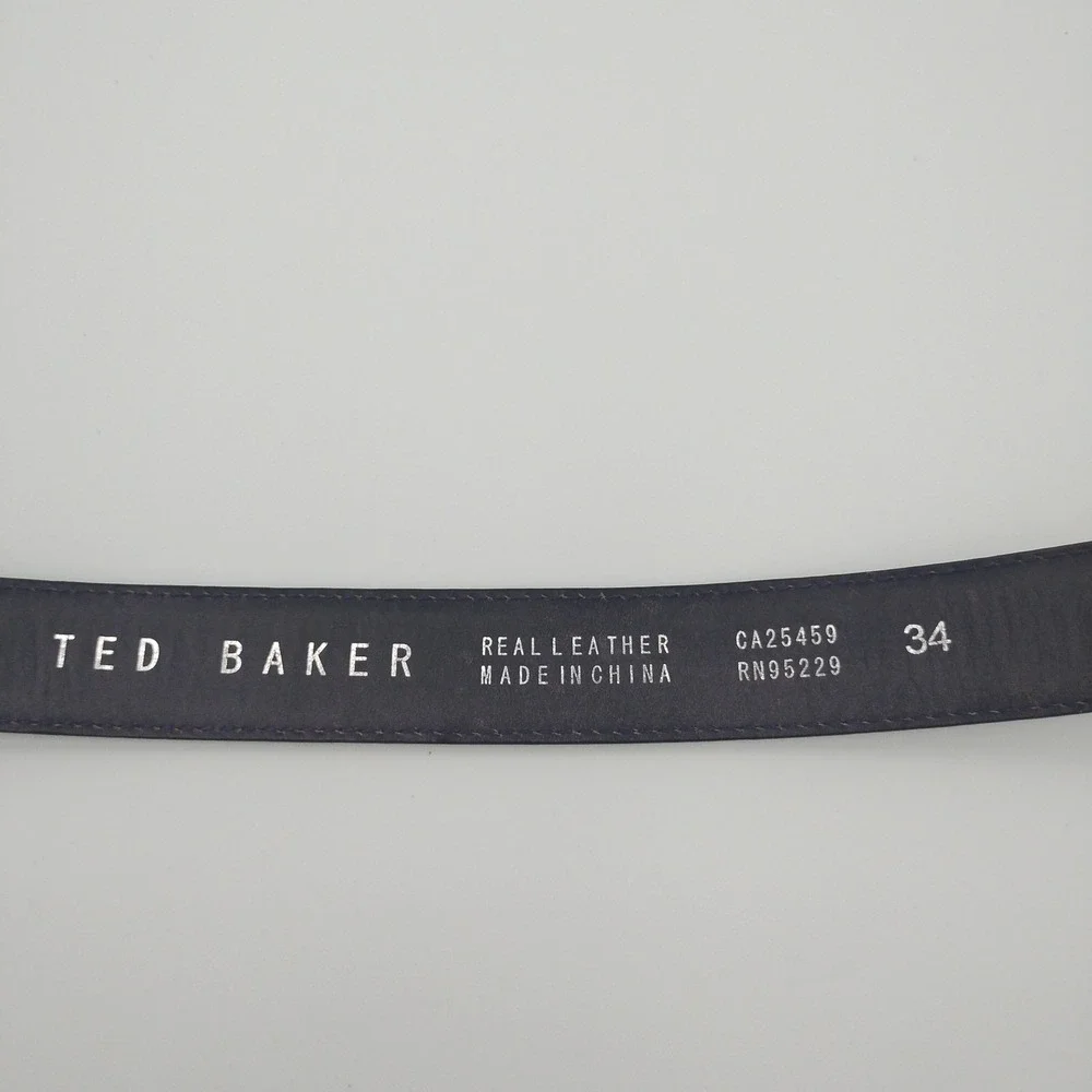 Ted Baker London Leather Belt Men's Size 34 Black 'Jollent' Dress Casual 1 1/4
